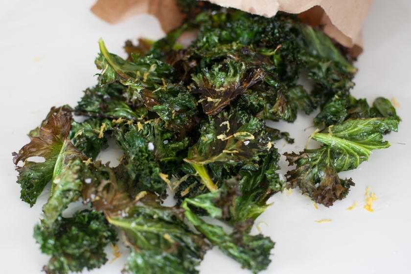 KALE CHIPS WITH LEMON ZEST AND FLAKE SALT