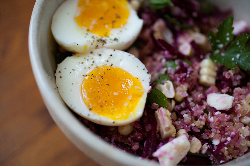 QUINOA SALAD WITH CORN, FETA, BEETS AND PARSLEY