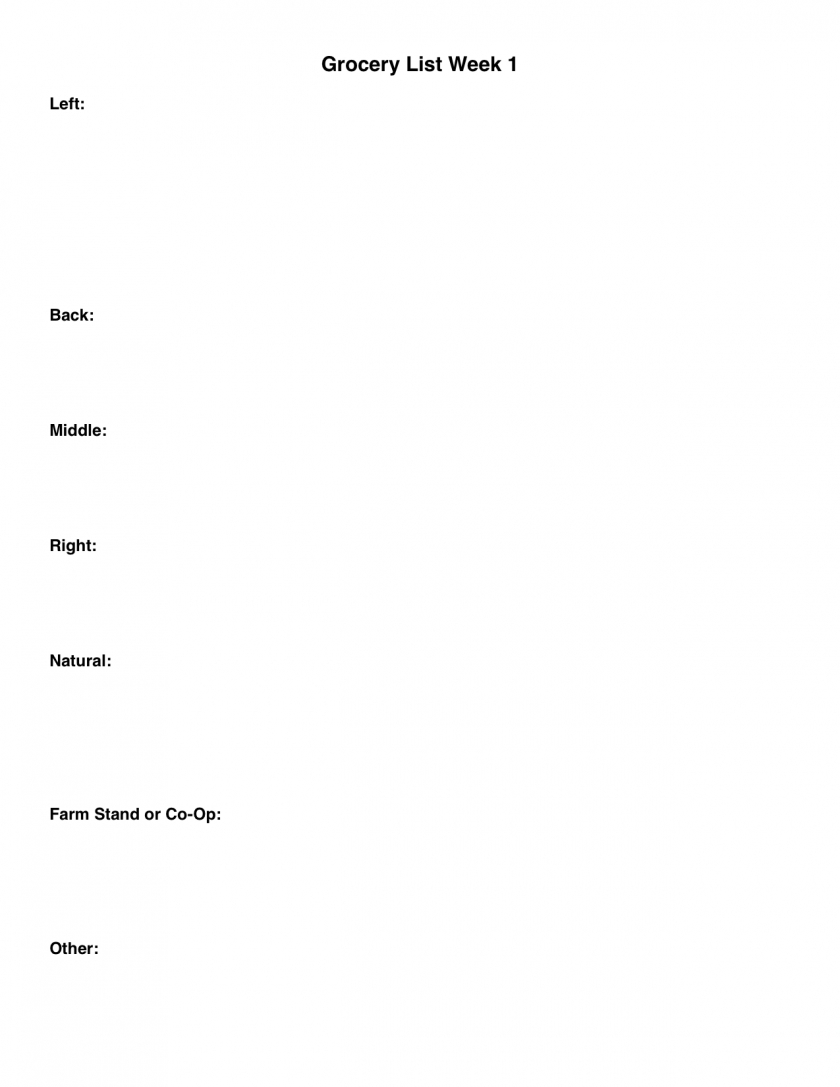 Grocery List