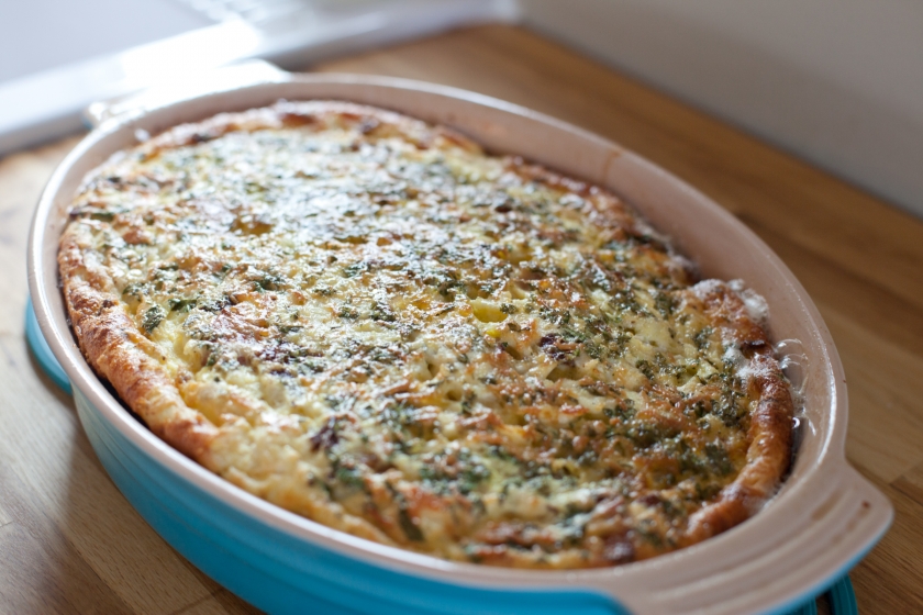 Potato Frittata with Parmesan and Bacon