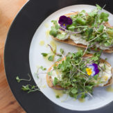 TARTINES WITH RICOTTA, MICRO-GREENS AND LIMONCELLO VINAIGRETTE