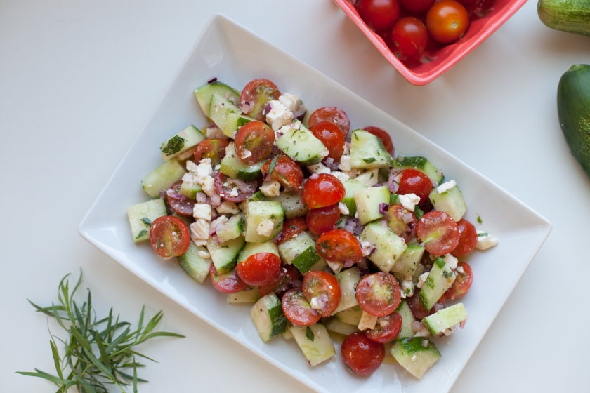 PANZANELLA WITH PANCETTA, HARD BOILED EGGS, CHERRY TOMATOES AND FRIED SAGE