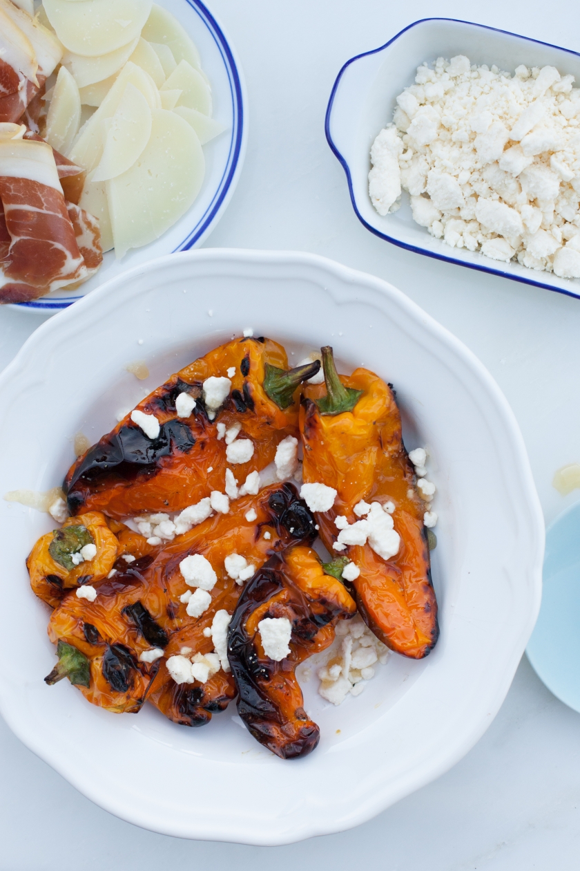 GRILLED SWEET PEPPERS WITH FETA AND HONEY