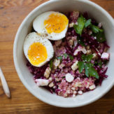 QUINOA SALAD WITH CORN, FETA, BEETS AND PARSLEY