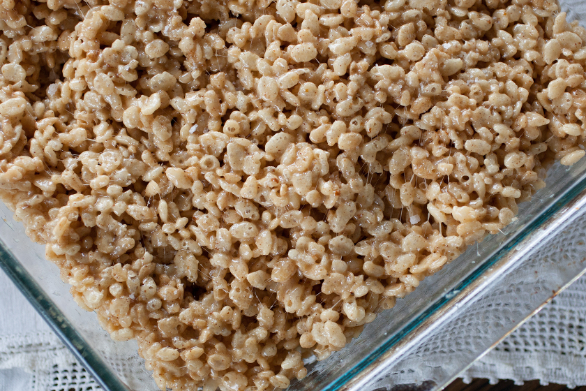 BROWN BUTTER ROASTED MARSHMALLOW SALTED RICE CRISPY TREATS
