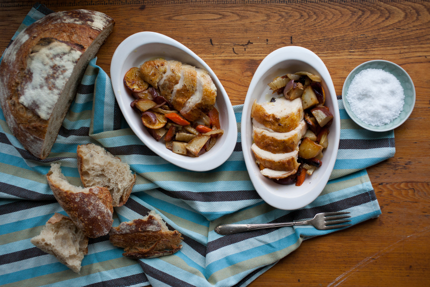 ROASTED CHICKEN AND ROOT VEGEATBLES