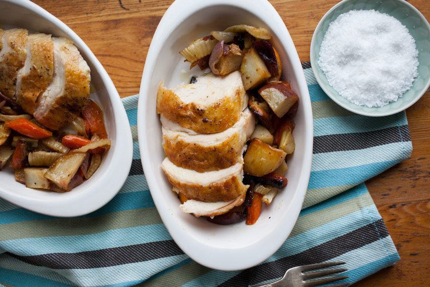 ROASTED CHICKEN AND ROOT VEGEATBLES