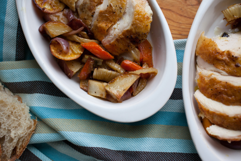 ROASTED CHICKEN AND ROOT VEGEATBLES