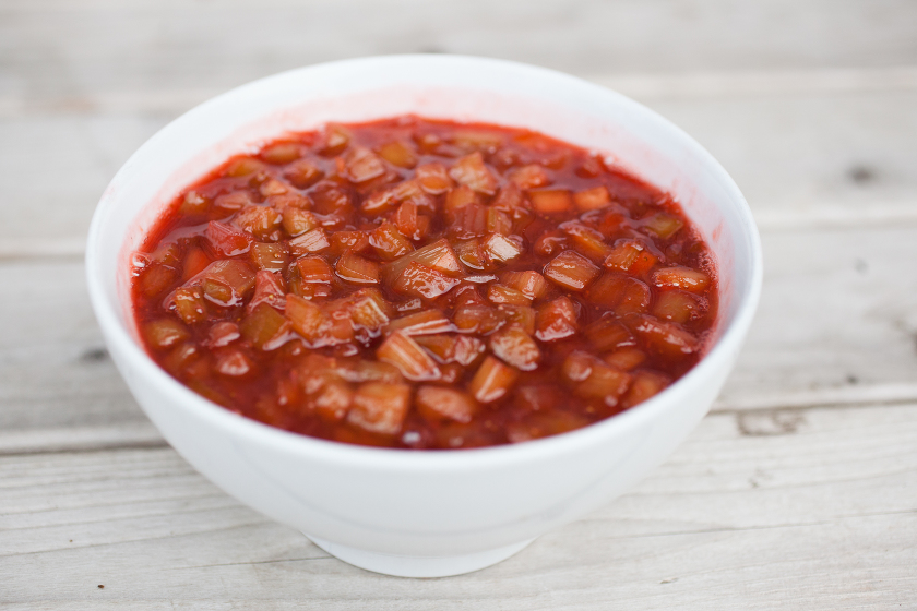 panna cotta strawberry rhubarb compote