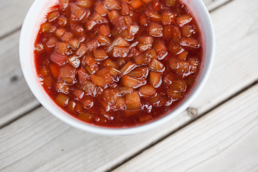 panna cotta strawberry rhubarb compote