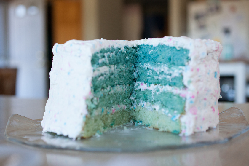 OMBRE GENDER REVEAL CAKE