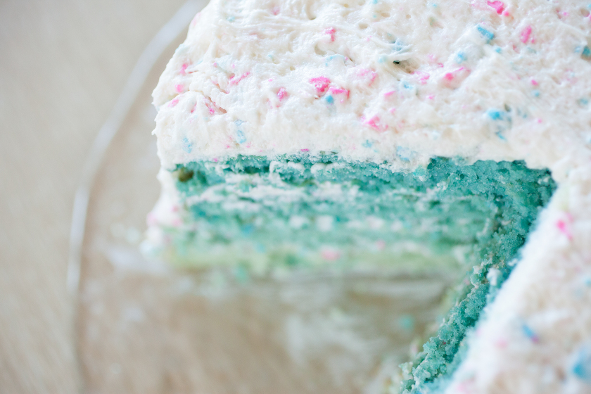 OMBRE GENDER REVEAL CAKE